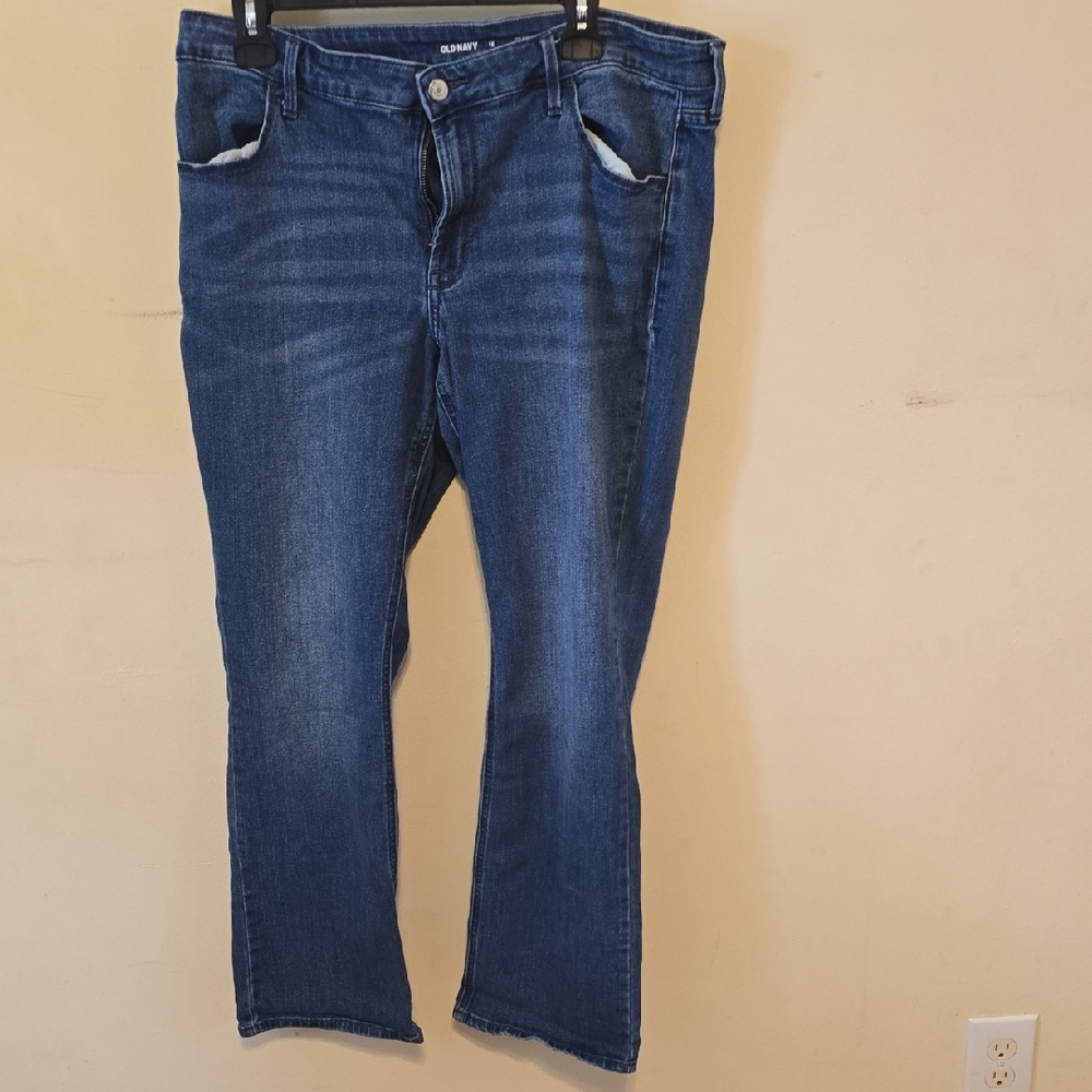 Old Navy Medium Blue Mid-Rise Boot-Cut Jeans